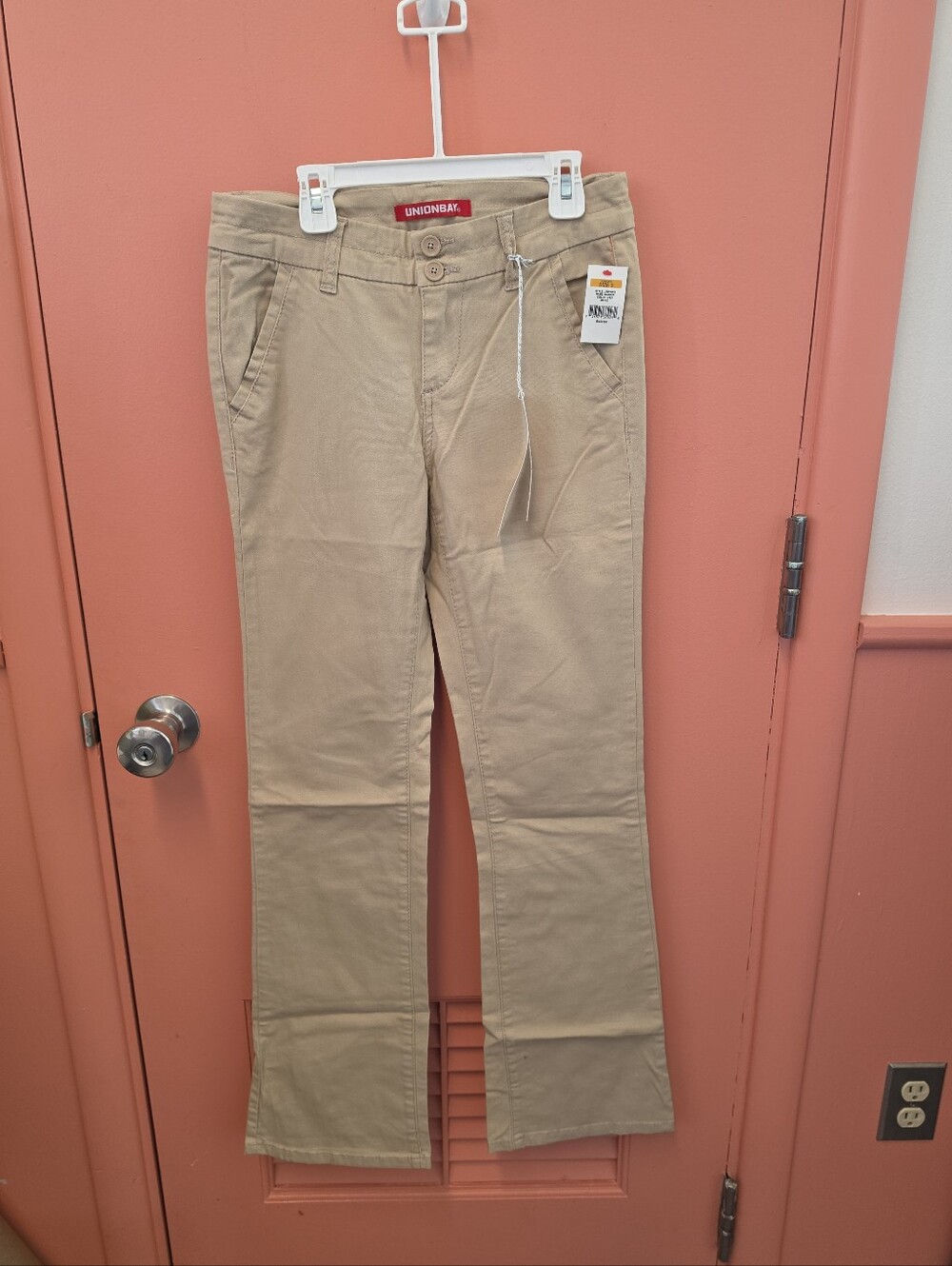 NWT Unionbay Juniors Size 3 Beige Twill Bootcut Pants School Uniform